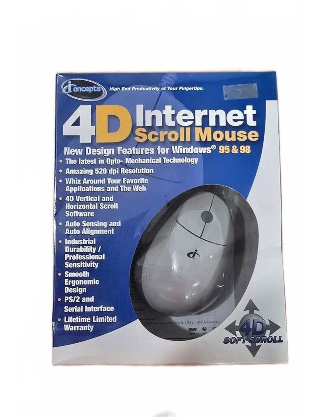 iConcepts 4D Internet Scroll Mouse for Windows 95 & 98 PS/2 and Serial Interface